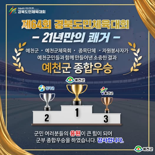 1.제64회 경북도민체육대회 예천군 종합우승 쾌거!